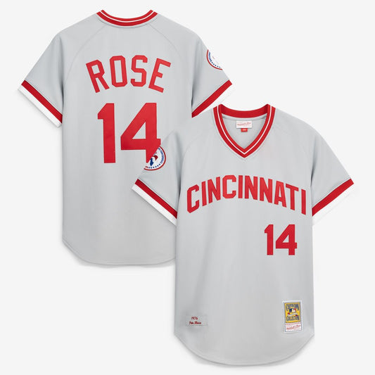 Cincinnati Reds Pete Rose Mitchell & Ness 1976 Authentic Jersey - Gray