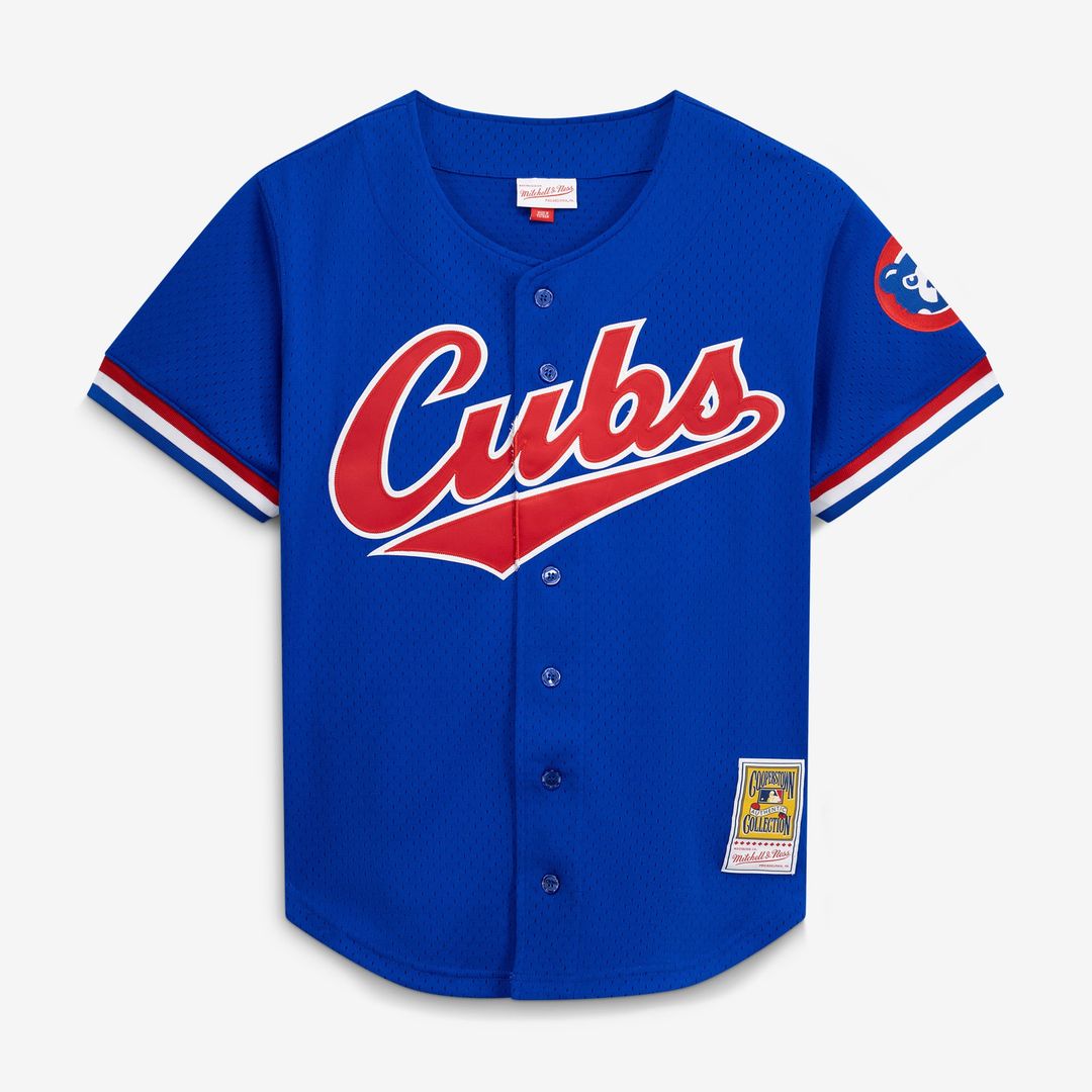 Chicago Cubs Ryne Sandberg Mitchell & Ness Cooperstown 1996 Mesh Batting Practice Button-Up Jersey - Royal