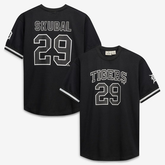 Detroit Tigers Tarik Skubal Fanatics Big & Tall Heavyweight Mesh Jersey - Black/White
