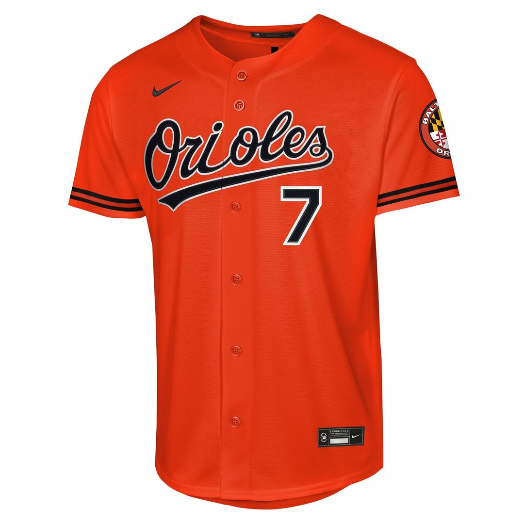 Baltimore Orioles Jackson Holliday Nike Youth Alternate 2 Stadium Jersey - Orange