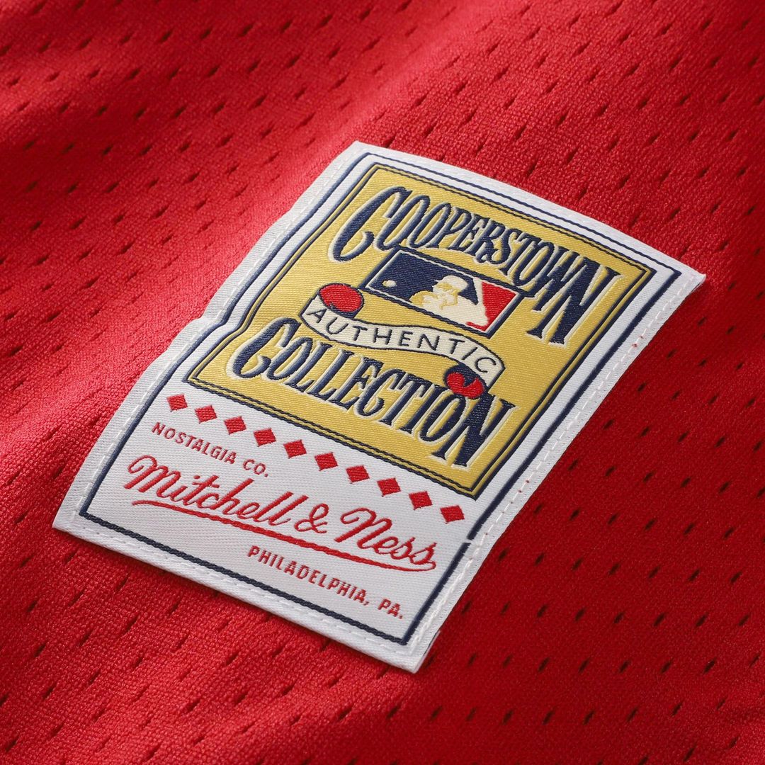 Cincinnati Reds Barry Larkin Mitchell & Ness Cooperstown Mesh Batting Practice Button-Up Jersey - Black