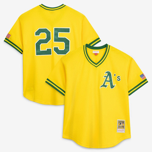 Athletics Mark McGwire Mitchell & Ness Authentic Batting Practice Jersey - Gold
