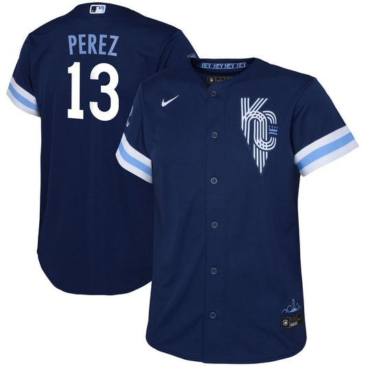 Kansas City Royals Salvador Perez Nike Toddler City Connect Replica Jersey - Navy