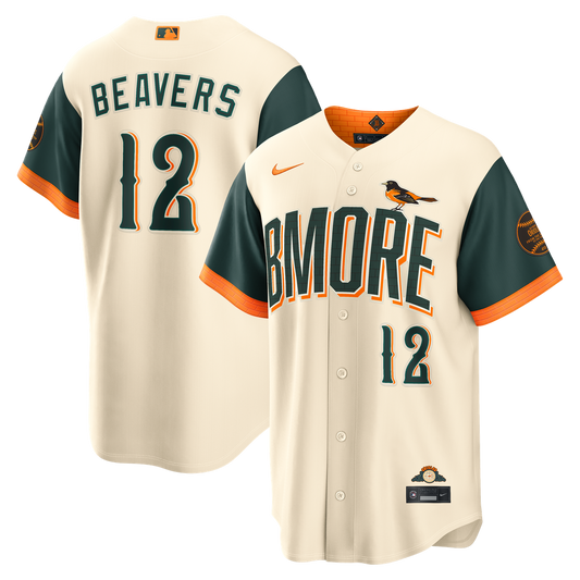 Baltimore Orioles Dylan Beavers Nike 2026 City Connect Stadium Jersey - Cream