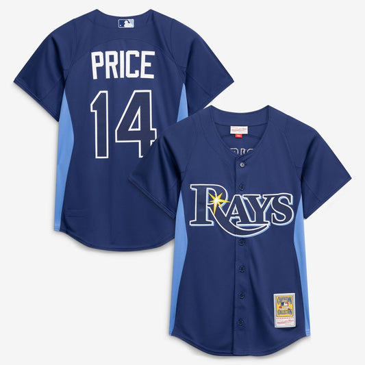 Tampa Bay Rays David Price Mitchell & Ness Authentic Batting Practice Jersey - Blue