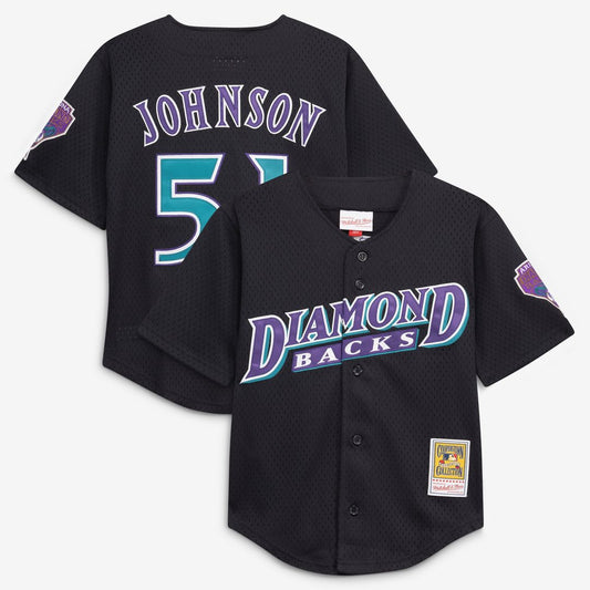 Arizona Diamondbacks Randy Johnson Mitchell & Ness Youth Cooperstown Mesh Batting Practice Jersey - Black