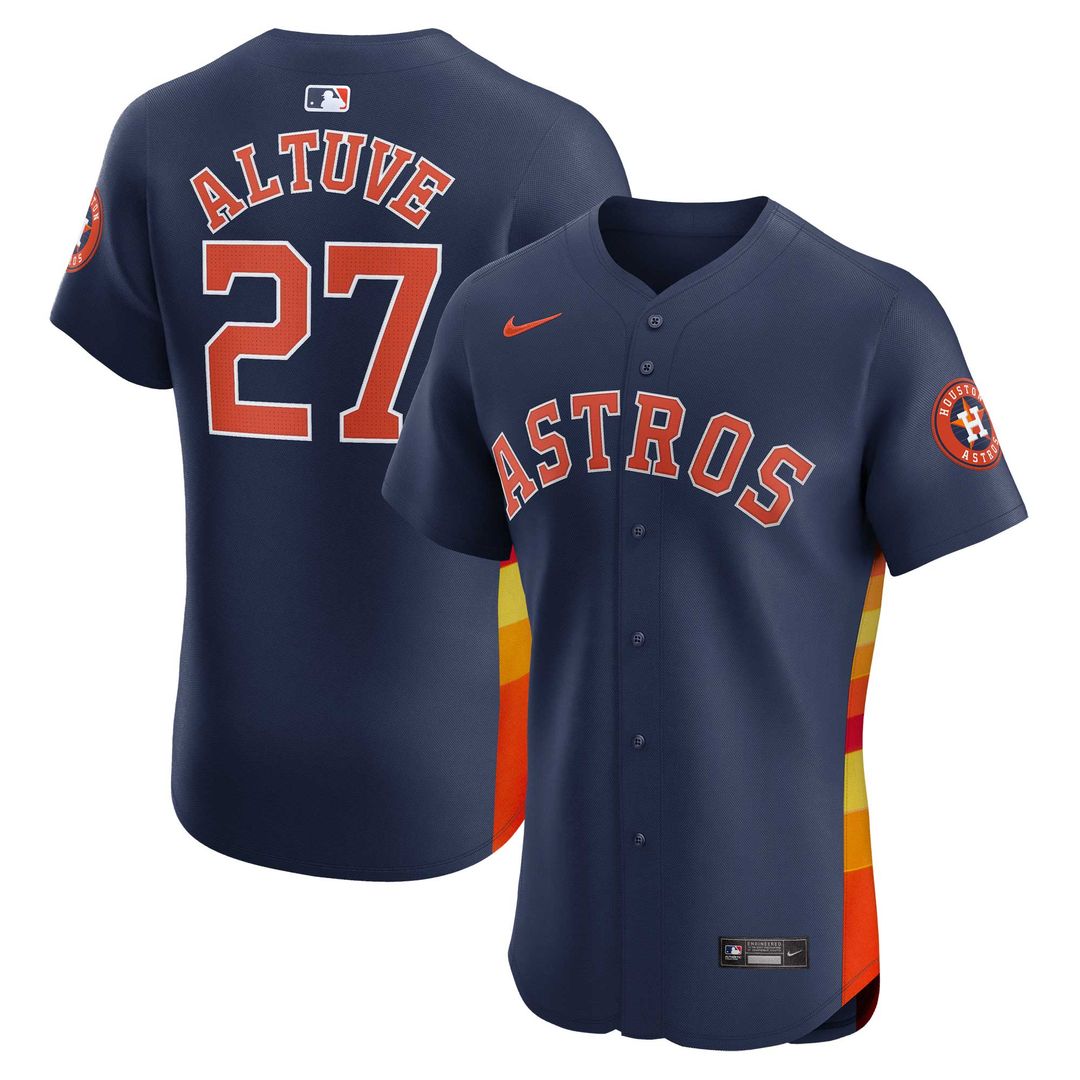 Houston Astros Jose Altuve Nike Alternate Elite Jersey - Navy