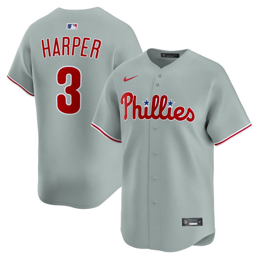 Philadelphia Phillies Bryce Harper Nike Road Limited Jersey - Gray
