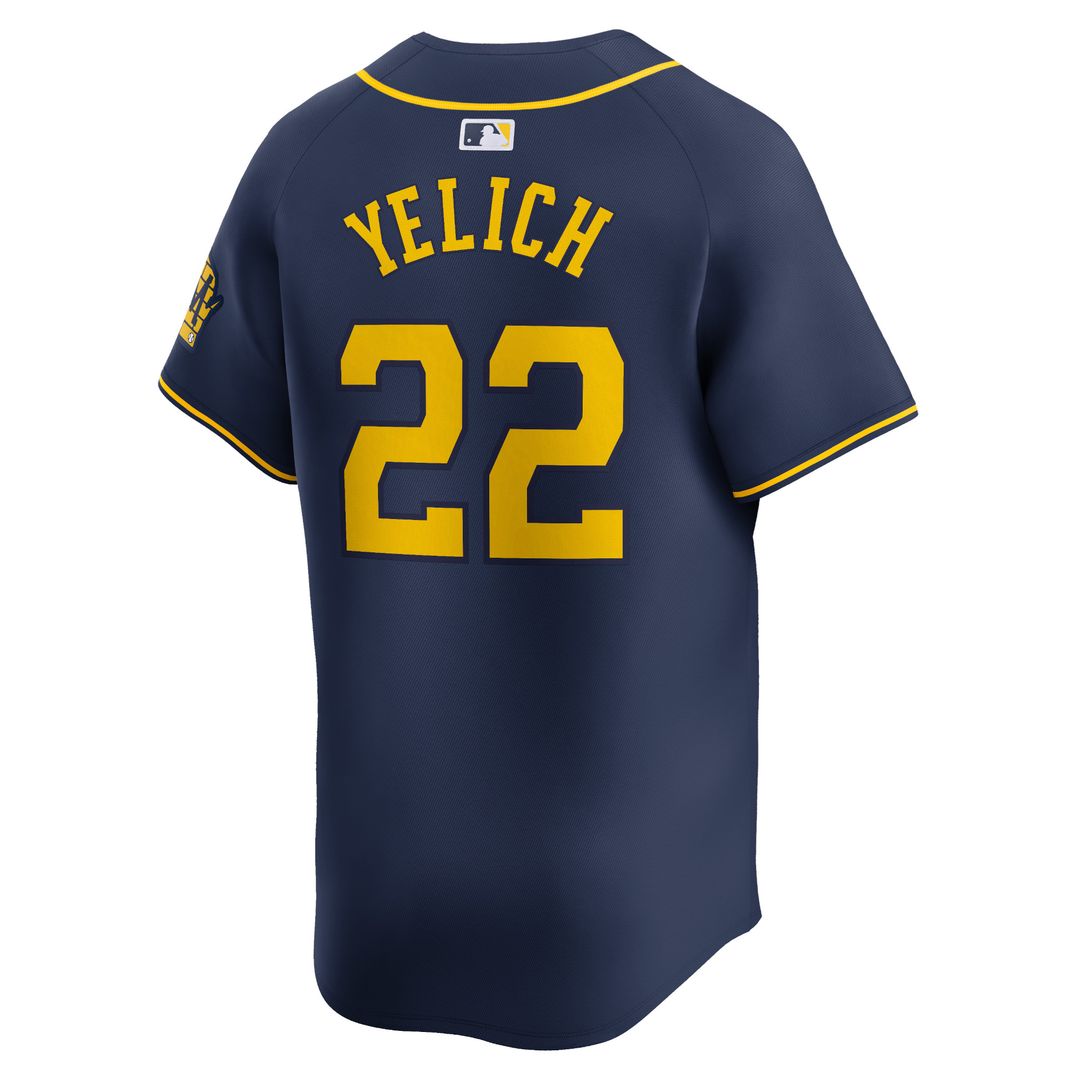 Milwaukee Brewers Christian Yelich Nike Alternate Limited Jersey - Navy