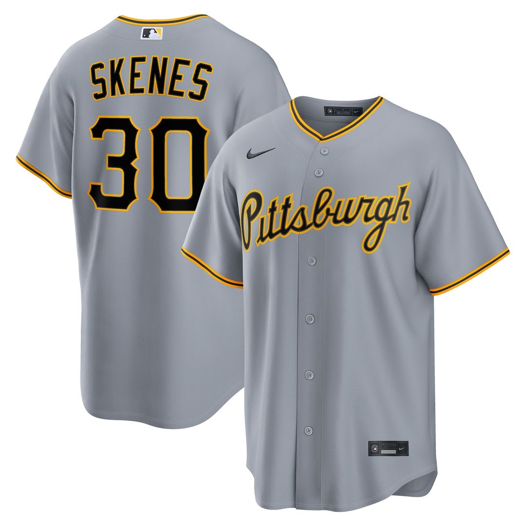 Pittsburgh Pirates Paul Skenes Nike Road Replica Jersey - Gray
