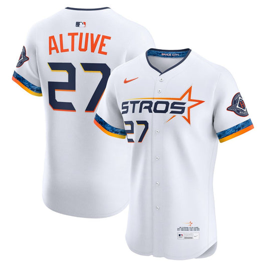 Houston Astros Jose Altuve Nike 2025 City Connect Elite Jersey - White