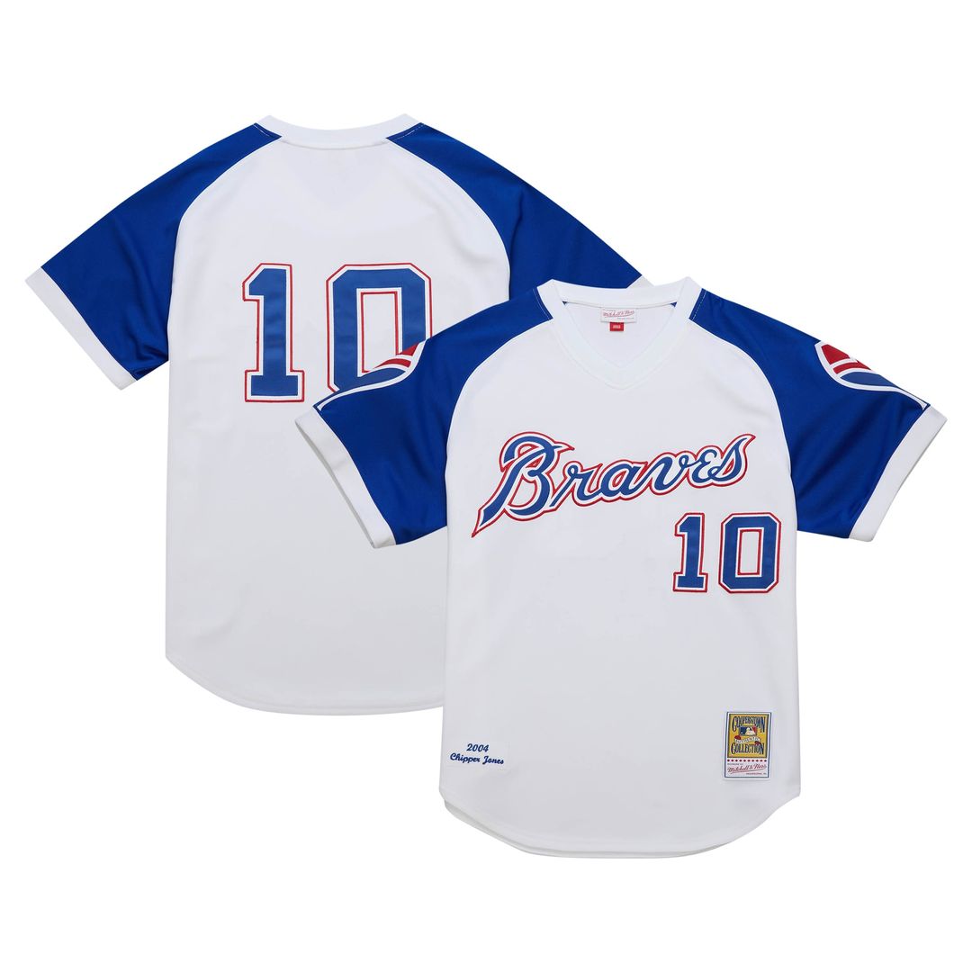 Atlanta Braves Chipper Jones Mitchell & Ness 2004 Cooperstown Authentic Throwback Jersey - White