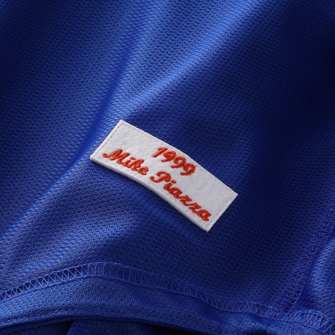New York Mets Mike Piazza Mitchell & Ness Cooperstown Mesh Batting Practice Button-Up Jersey - Royal