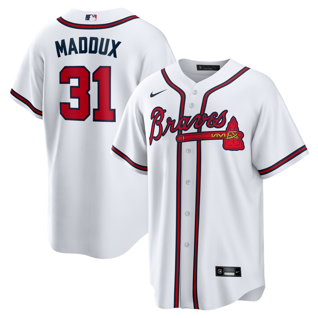 Atlanta Braves Greg Maddux Nike Home Retired Replica Jersey - White