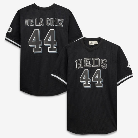 Cincinnati Reds Elly De La Cruz Fanatics Big & Tall Heavyweight Mesh Jersey - Black/White