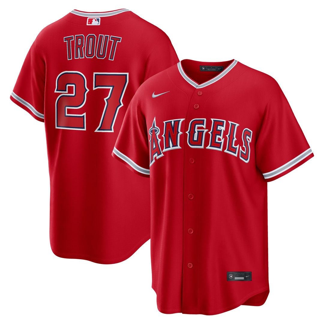 Los Angeles Angels Mike Trout Nike Road Replica Jersey - Gray