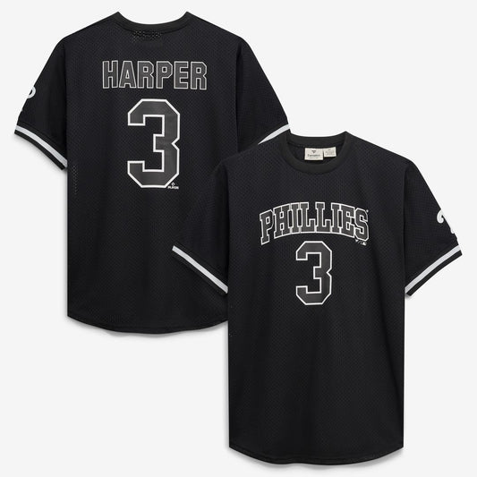 Philadelphia Phillies Bryce Harper Fanatics Big & Tall Heavyweight Mesh Jersey - Black/White