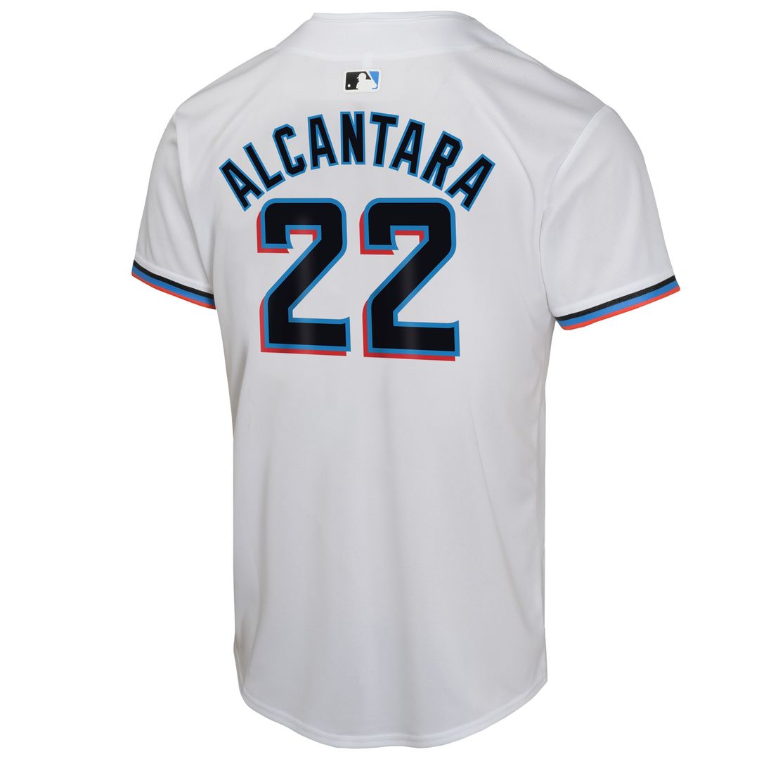 Miami Marlins Sandy Alcantara Nike Youth Home Game Jersey - White