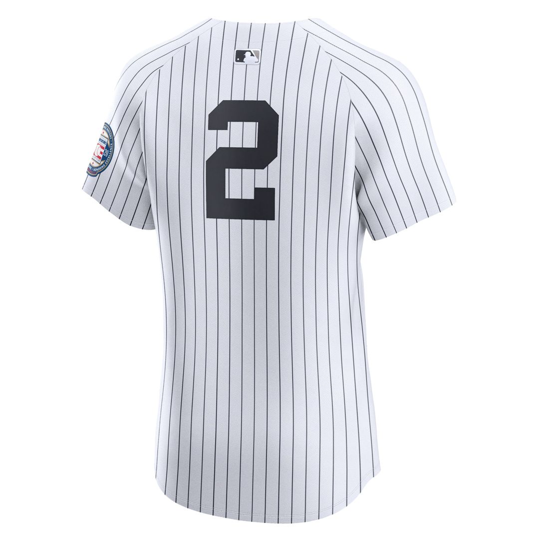 New York Yankees Derek Jeter Nike Home 2020 Hall of Fame Induction Patch Elite Jersey - White